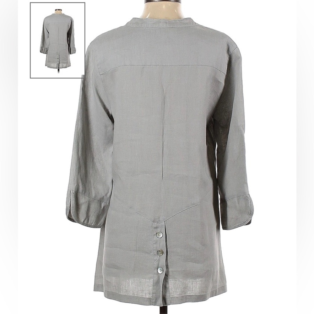 Multiples 100% Linen Long Sleeve Button Down Tuni… - image 2
